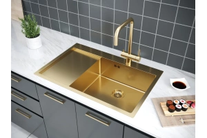 Мойка кухонная Paulmark Atlan 78 R брашированное золото - 3