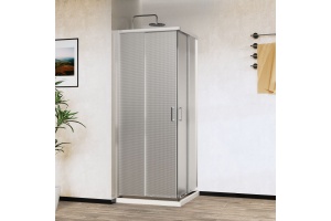Душевой уголок Vincea City 80х80 профиль хром стекло рифленое  - 2