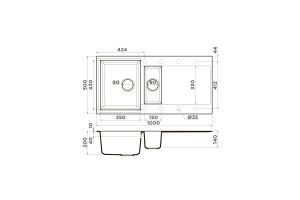 Мойка кухонная Omoikiri Sakaime Tetogranit/платина (4993899) - 2