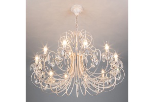 Подвесная люстра Eurosvet Alda 3305/12 белый с золотом/прозрачный хрусталь Strotskis - 2