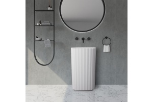 Раковина напольная Abber Stein 55х36 белый матовый - 3