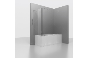 Душевая стенка RGW Z-050-4 B 70х150 профиль черный стекло прозрачное - 2