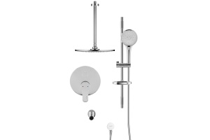 Swedbe Platta Душевой комплект со встроен.смесит. (с монтаж.боксом), верх.душем и повор.изливом 5543