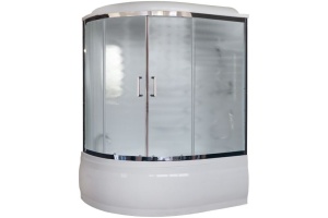 Душевая кабина Royal Bath 150х100 правая хром стекло матовое с гидромассажем