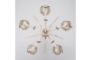 Подвесная люстра Eurosvet Elisha 3281/5 белый с золотом/тонированный хрусталь Strotskis - 3