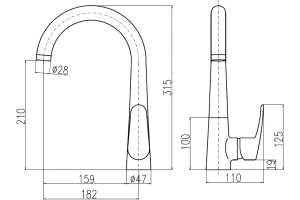 Смеситель для кухни Rav Slezak Amur черный матовый - золото - 3