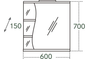 Зеркало-шкаф СанТа Волна 60 R - 3
