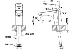 Смеситель Bravat Drop F14898C-1 для раковины - 2