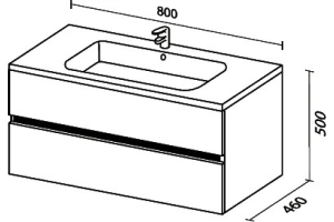 Тумба под раковину Sanvit Кубэ-2 80 белый глянец - 3