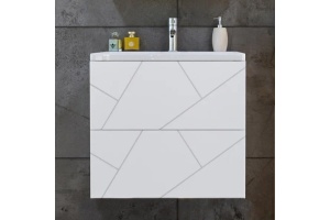 Тумба для комплекта Бриклаер Кристалл 60 белая матовая