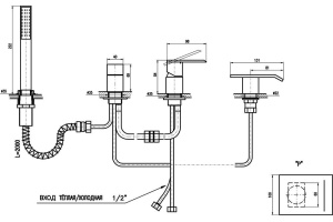 Смеситель для ванны Rav Slezak Loira хром (LR573.5P) - 2