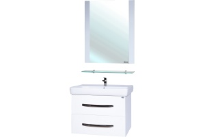 Мебель для ванной Bellezza Рокко 80 подвесная белая 2 ящика