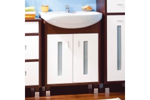 Тумба с раковиной Бриклаер Бали 60 венге, белый глянец