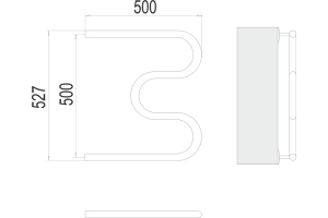 Водяной полотенцесушитель Terminus M-образный 500x500 Хром - 3