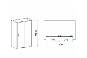 Душевая дверь RGW Passage PA-017B 140х195 профиль черный стекло прозрачное - 2