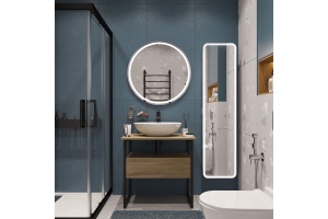 Мебель для ванной DIWO Элиста 80 светлое дерево со столешницей светлое дерево, раковина Moduo 55 Leaf