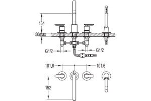 Смеситель Cezares Siesta F BVD4 01 на борт ванны - 2