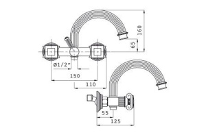Смеситель для ванны Cezares Olimp бронза (OLIMP-VD-02-Sw) - 2