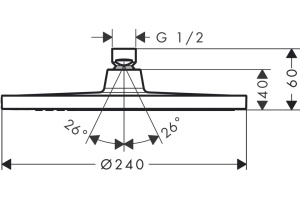 Верхний душ Hansgrohe Crometta S 240 1jet EcoSmart 26724000 9 л - 3