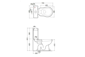 750993 Механизм смыва бронза 3/6 л. д/бачка 108101 RETRO KERASAN - 2