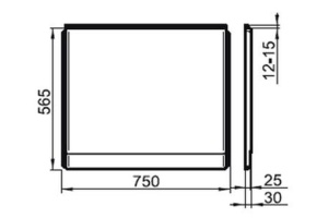Экран для ванны боковой RAVAK U (CZ00130A00) - 2