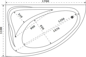 Акриловая ванна Bas Милан 170x110 L - 3