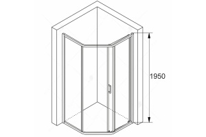 Душевой уголок  90*90*195 RGW PA-86 Трапеция/Хром/Прозрачное(Easy)/6 мм - 3