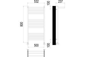 Водяной полотенцесушитель Terminus Аврора П16 500х800 c полкой Хром - 3