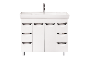 Тумба под раковину Misty София 100 белая глянцевая