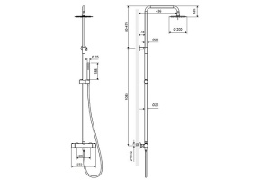 Душевая стойка Excellent Rain черная матовая - 3