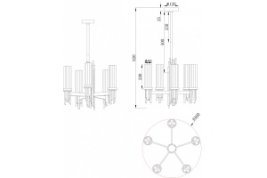 Люстра на штанге Stilfort Graff 2170/02/05P - 3