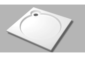 TRAY-S-A-90-SCR-W Экран плоский из искусственного мрамора 900х900х135, белый (Bianco) - 2