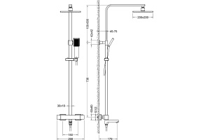 Душевая стойка Timo Tetra-Thermo с термостатом, золото SX-0169/17 - 2