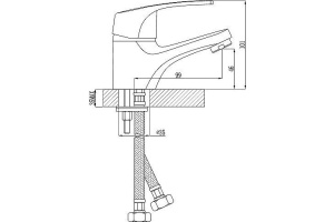 Смеситель для раковины Rossinka  хром (D40-11) - 2