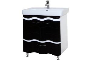 Тумба для комплекта Bellezza Мари Волна 80 белая/черная