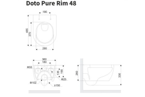Подвесной унитаз Excellent Doto 48 белый с сиденьем микролифт - 3