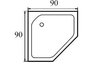 Поддон душевой пятиугольный River Wemor 90/14 P (10000003089) - 2