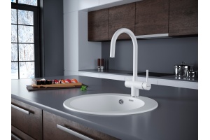 Смеситель для кухни Paulmark Heller белый матовый - 2