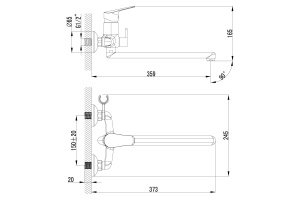 Смеситель для ванны Lemark Partner хром (LM6551C) - 2