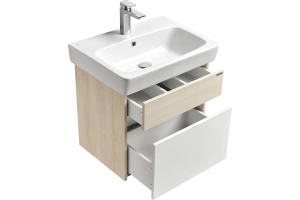 Тумба с раковиной подвесная Aquaton Верди 60 белый-светлое дерево - 3