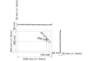 Поддон для душа Wasserkraft Wiese 84T06 120x80 - 2