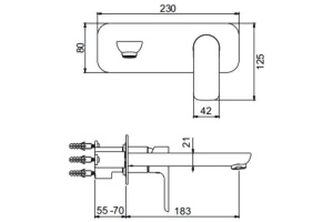 Смеситель для раковины встраиваемый Gappo хром - 2