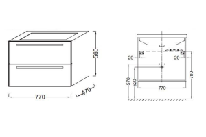 Тумба под раковину Jacob Delafon Struktura 77 см (EB1277-N18) - 2