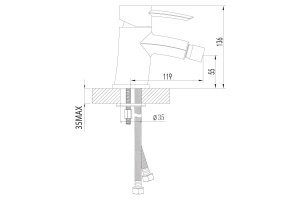 Смеситель для биде Lemark Atlantiss хром (LM3208C) - 2