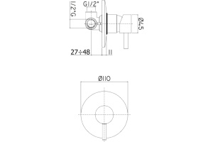 Смеситель Paffoni Light LIG011BO С ВНУТРЕННЕЙ ЧАСТЬЮ, для душа, белый - 2