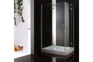 Душевой уголок Cezares Bergamo 100х90 хром стекло прозрачное - 2