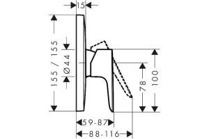 Смеситель Hansgrohe Talis E 71765340 для душа - 2