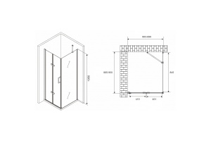 Душевой уголок Abber Zart 90x90 профиль хром стекло прозрачное - 3