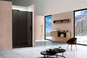 Душевая дверь в нишу Vincea Extra VDP-1E8090CGB 80/90 см, стекло тонированное, профиль черный - 2