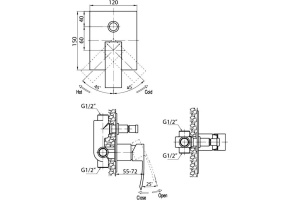 Смеситель Cezares Quattro C VDI-01 С ВНУТРЕННЕЙ ЧАСТЬЮ - 2